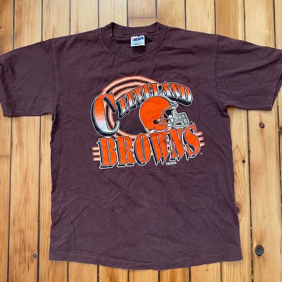Vintage 1990s Cleveland Browns Football Single Stitch T-Shirt Size M/L - Picture 1 of 4